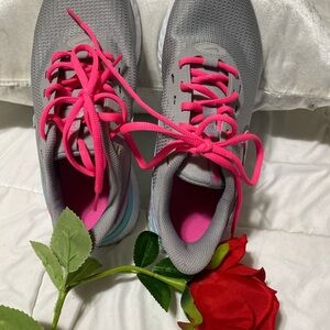 Women's Gray and Pink Athletic Shoes
